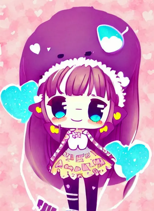 Image similar to cute kawaii artwork