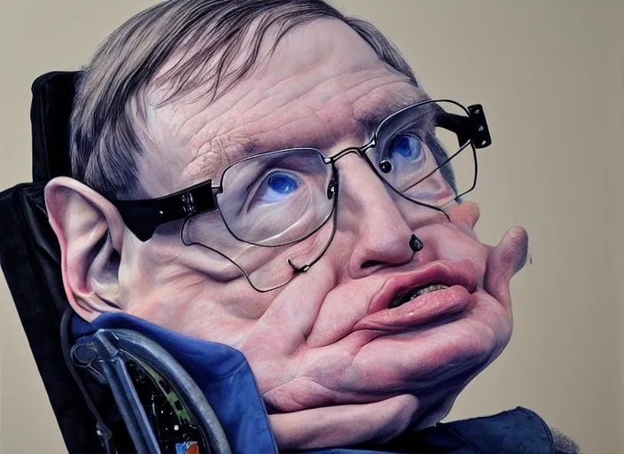 Image similar to a highly detailed beautiful portrait of stephen hawking, james gurney, james jean