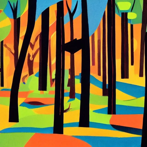 Prompt: forest by Mary Blair