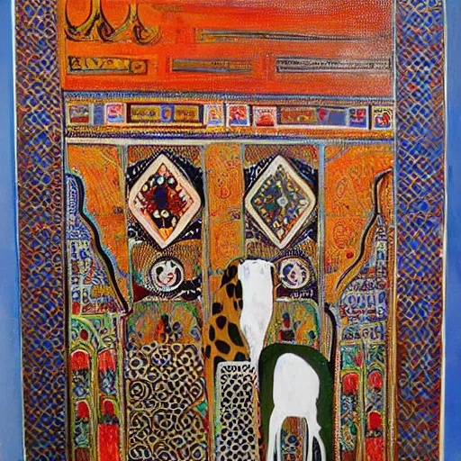 Image similar to moroccan painting of animals