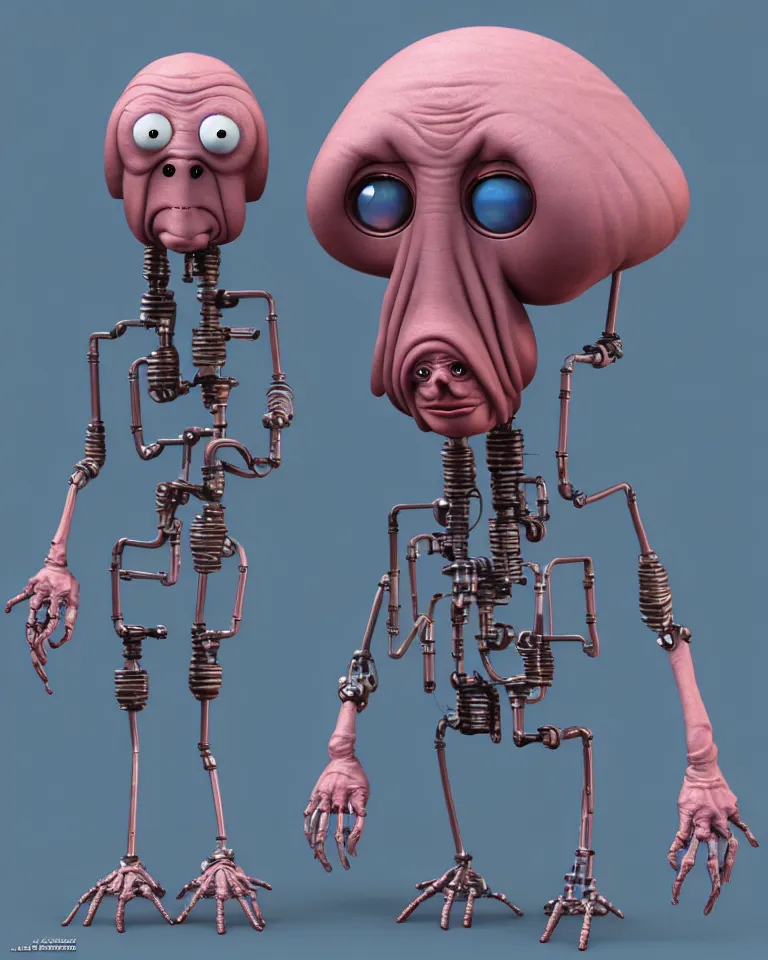 Prompt: photo ugly granny robot cyborg with face john zoidberg by jean giraud, trending artstaition, unreal engine