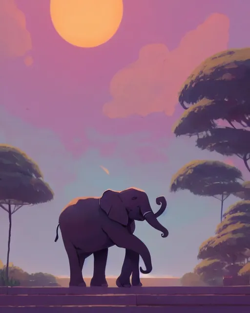 Image similar to an elephant with a house on his back walking though the streets of a beautiful town, cory loftis, james gilleard, atey ghailan, makoto shinkai, goro fujita, studio ghibli, rim light, exquisite lighting, clear focus, very coherent, plain background, soft painting