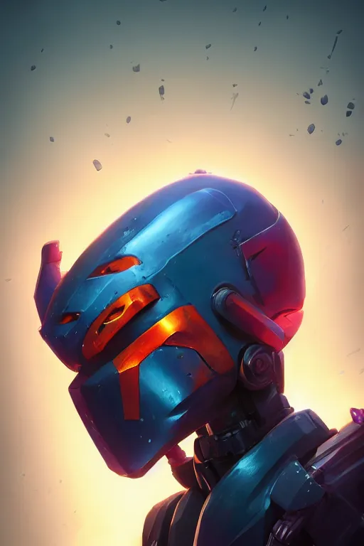 Image similar to epic mask helmet robot ninja portrait stylized as fornite style game design fanart by concept artist gervasio canda, behance hd by jesper ejsing, by rhads, makoto shinkai and lois van baarle, ilya kuvshinov, rossdraws global illumination radiating a glowing aura global illumination ray tracing hdr render in unreal engine 5