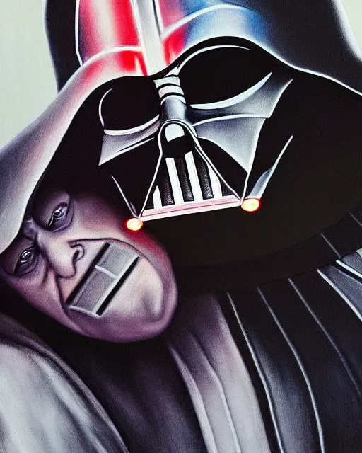 Image similar to pastel painting portrait of darth vader force choking a man, high production value, intricate details, high resolution, hdr, high definition, masterpiece, realistic, ultrarealistic, highly detailed, hd, sharp focus, non blurry, sharp, smooth