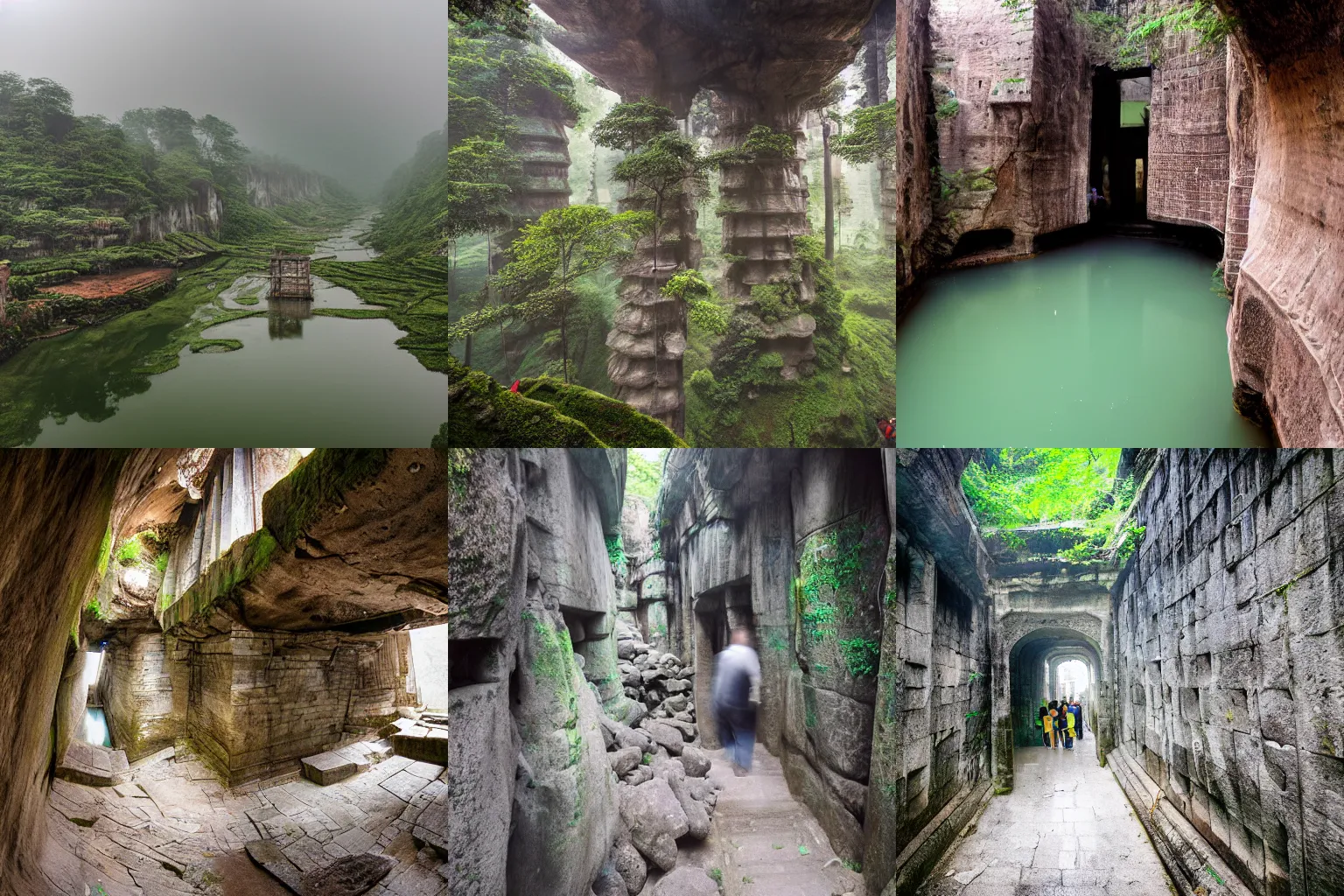 Prompt: inside han son doong