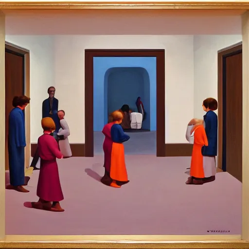 Prompt: painting in the style of george tooker