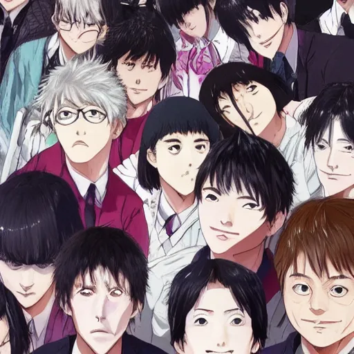 Image similar to A single face starting at the camera, by Junji itou KAZUO UMEZZ KEI TOUME TOMOKI IZUMI KENTARO MIURA Q HAYASHIDA SUI ISHIDA KAORI YUKI MATSURI AKINO