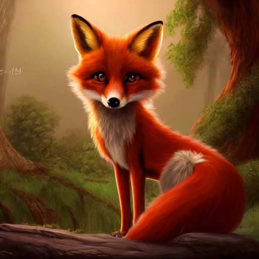 Image similar to award - winning extremely detailed fantasy art of a cute female anthro fox with big eyes, 4 k