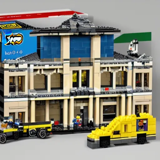 Prompt: mar - a - lago fbi raid lego set,