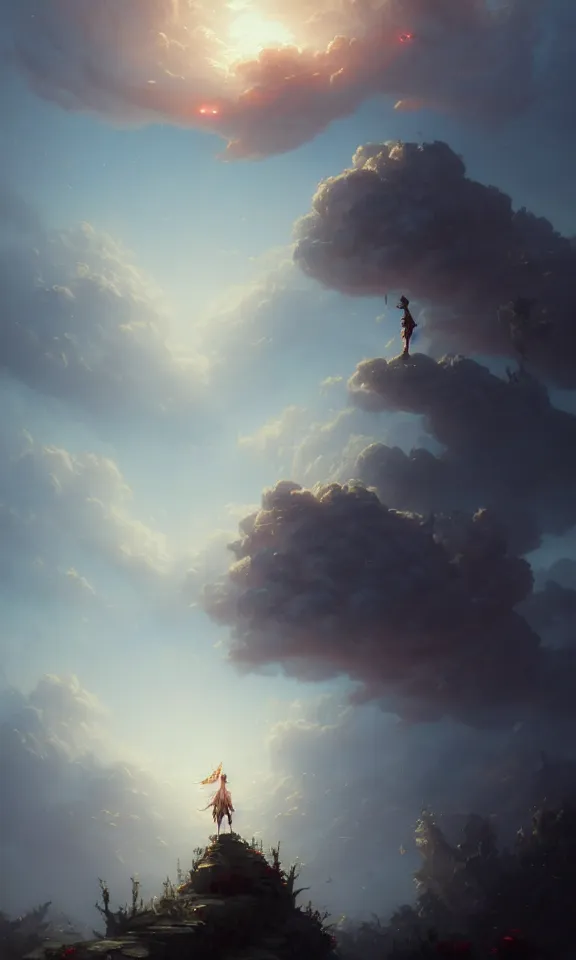 Prompt: the dawn brought by a thousand roses, sky full of clouds, art by greg rutkowski and peter mohrbacher, featured in artstation, octane render, cinematic, elegant, intricate, ultra detailed, rule of thirds, professional lighting, unreal engine, fantasy, concept art, sharp focus, illustration, 8 k