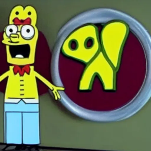 Image similar to Gustavo Fring as a spongebob character