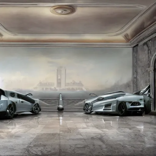 Image similar to sci-fi sport car f1 hatchback transport design organic smooth elastic forms on the front background wall structure in the coronation of napoleon painting by Jacques-Louis David, pinterest keyshot product render, cloudy plastic ceramic material shiny gloss water reflections, ultra high detail ultra realism, 4k