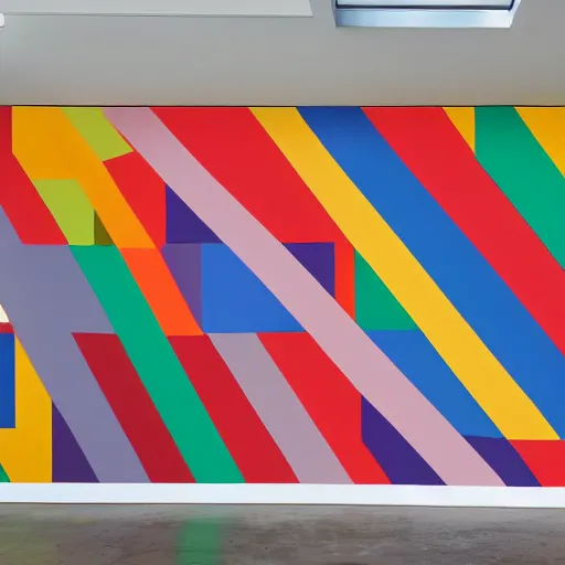 Image similar to a mural by Sol LeWitt