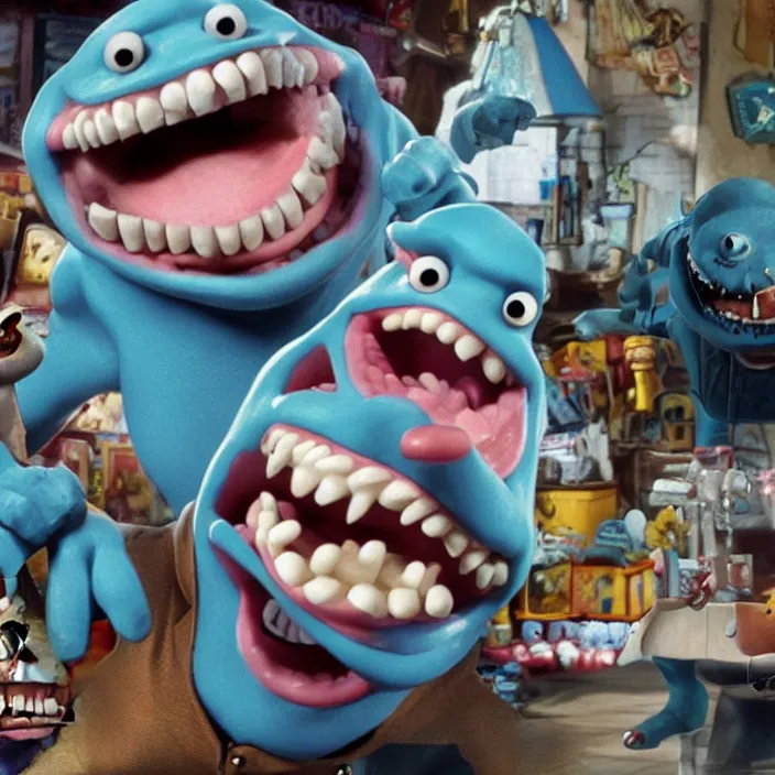 Prompt: street sharks in wallace & gromit