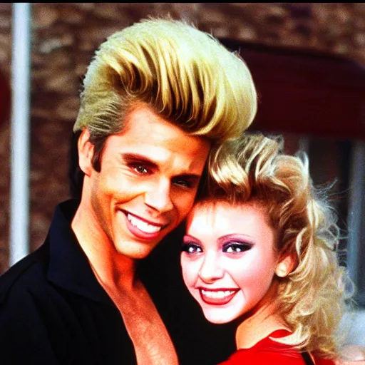 Prompt: danny and sandy from grease circa 1 9 9 0 in beverly hills