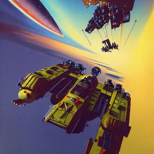 Image similar to a spectacular chris foss painting, detailed, epic