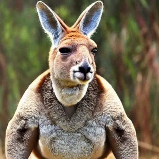 Prompt: dwayne johnson if he was a kangaroo, wearing a safari outfit