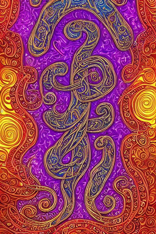 Image similar to a intricate background design with deep and intricate rune stones and rubies, and twisting intricate golden linework lovecraftian by lisa frank, atomic stars, digital art, photorealistic, highly detailed, intricate painted by peter max