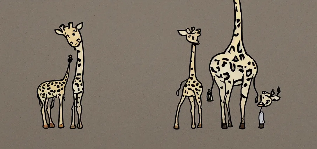 Prompt: sticker of giraffe cute