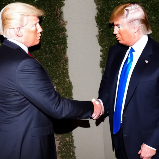 Image similar to anderson cooper and donald trump shaking hands