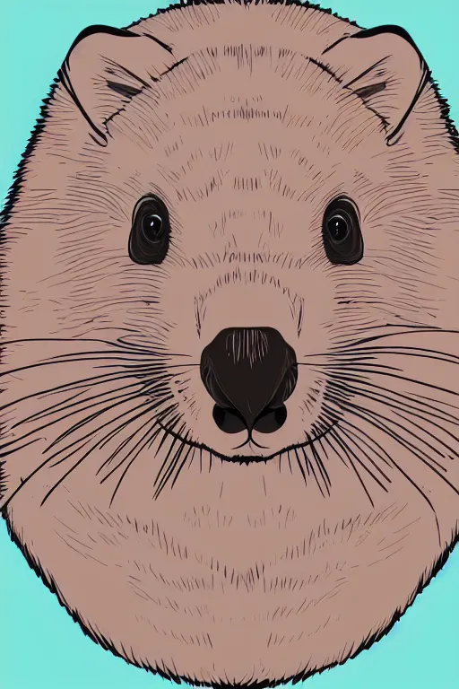Image similar to Portrait of a cute wombat, sticker, andromorphic, colorful, illustration, highly detailed, simple, smooth and clean vector curves, no jagged lines, vector art, smooth