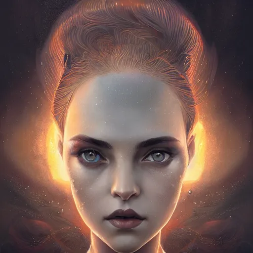 Image similar to solar recharge, beautiful, detailed symmetrical close-up portrait, intricate complexity, rule of thirds, in the style of Charlie Bowater, Tom Bagshaw, Alexis Franklin, Elena Masci, Pawel Rebisz