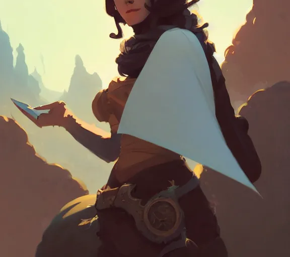 Image similar to painted woman adventurer on her journey, fantasy, by atey ghailan, by greg rutkowski, by greg tocchini, by james gilleard, by joe fenton, by kaethe butcher, hearthstone, art by artgerm dynamic lighting, gradient light blue, brown, blonde cream and white color scheme, grunge aesthetic