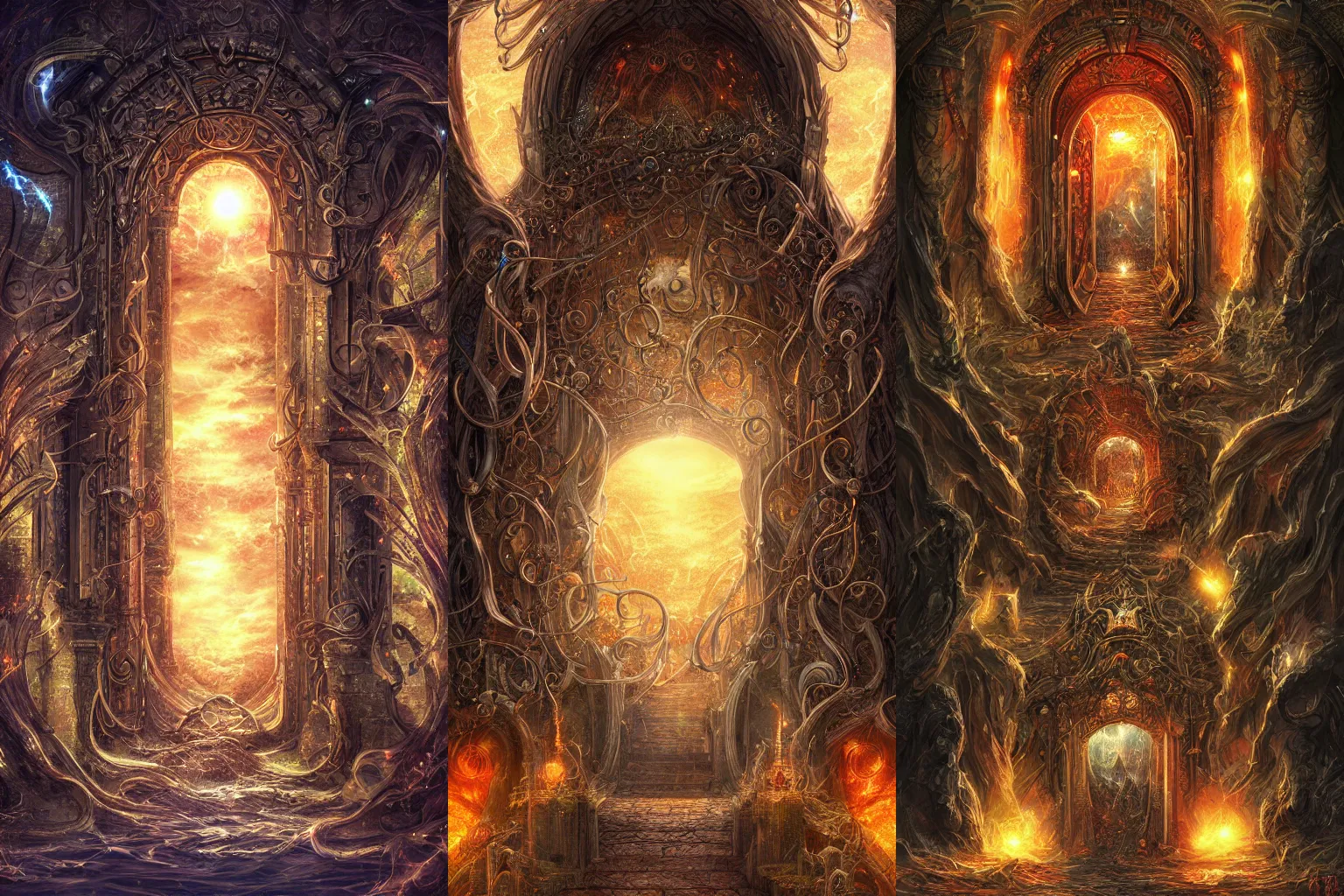 Prompt: the gate to the eternal kingdom of complexity, fantasy, digital art, hd, detailed.