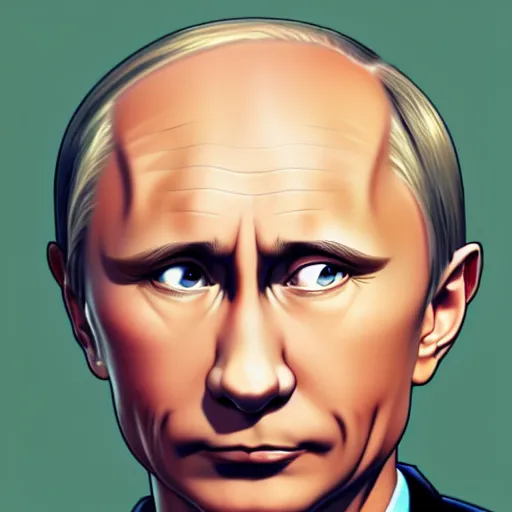 Prompt: portrait of putin gone wild, artstation, cartoon, elegant, highly detailed, digital painting, masterpiece art by ghibli!, makoto shinkai!, bluth!, fujita goro!, giraud!, ghailan!, akihiko yoshida!, fadeev! 8 k