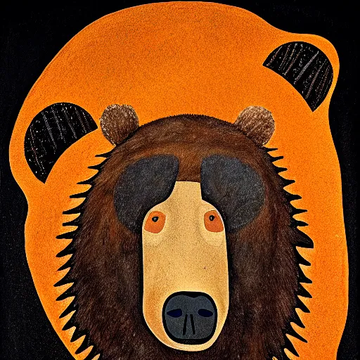 Image similar to portrait of bear - shaman, paleolithic cave painting