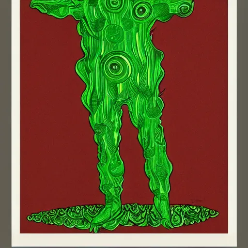 Image similar to the green man, futurism