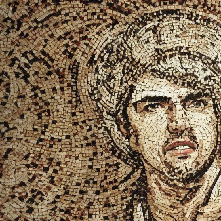 Image similar to tom cruise in a ancient roman mosaic