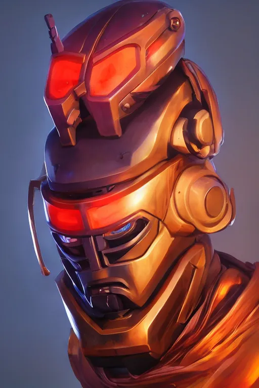 Image similar to epic mask helmet robot ninja portrait stylized as fornite style game design fanart by concept artist gervasio canda, behance hd by jesper ejsing, by rhads, makoto shinkai and lois van baarle, ilya kuvshinov, rossdraws global illumination radiating a glowing aura global illumination ray tracing hdr render in unreal engine 5