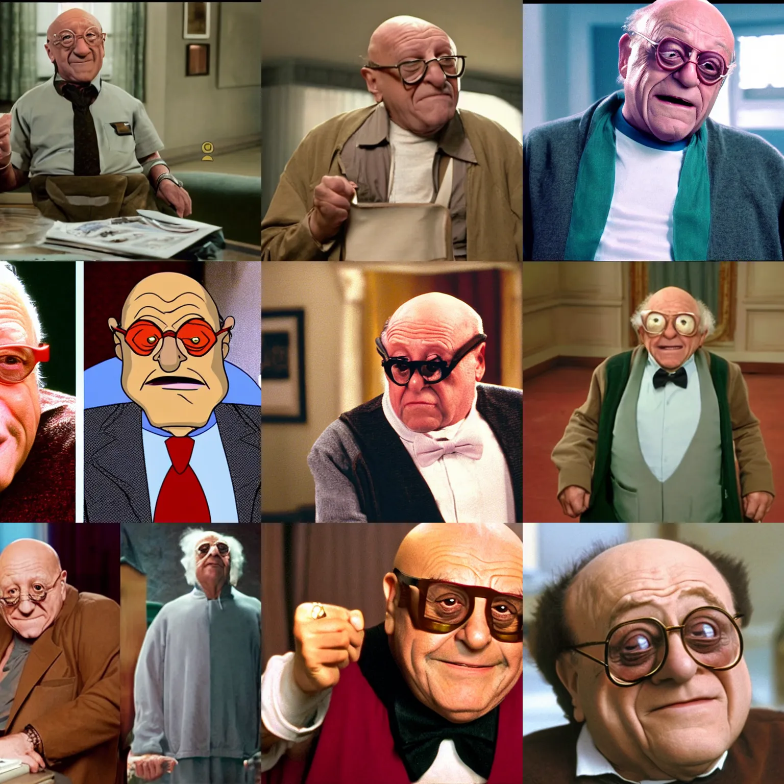 Prompt: <movie still>Professor Farnsworth <played by> Danny Devito </played by> </movie still>