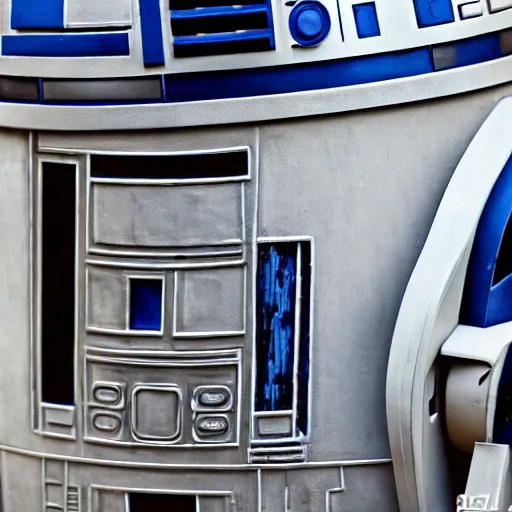 Image similar to close - up of the art deco detailing on r 2 d 2