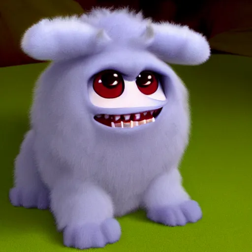 Prompt: cute fluffy demon from pixar
