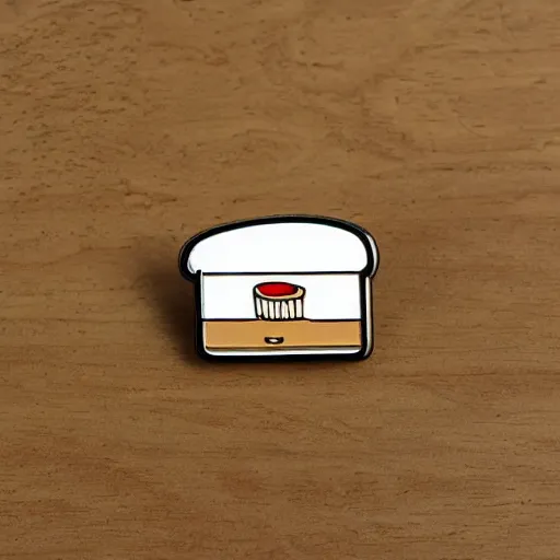 Image similar to a bread toast enamel pin