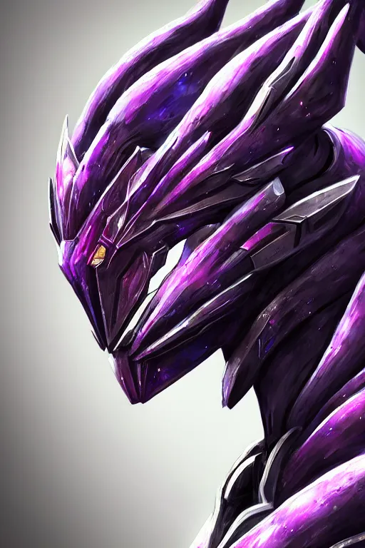 Image similar to bust shot, hyperdetailed realistic elegant beautiful stunning giant robot mecha hot female goddess dragon, sharp spines, sharp metal ears, smooth purple eyes, smooth fuschia skin, smooth silver armor, nebula size, space, epic proportions, epic scale, macro giantess, warframe, destiny, furry, dragon art, goddess art, giantess art, furaffinity, octane