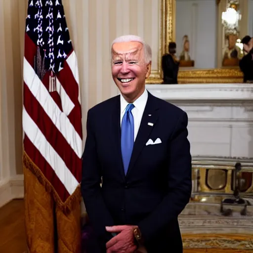 Prompt: joe biden wearing full rick owens