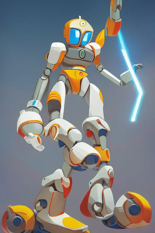 Image similar to metabots medabots medarotto medarot robot minimalist comics, behance hd by jesper ejsing, by rhads, makoto shinkai and lois van baarle, ilya kuvshinov, rossdraws global illumination ray tracing hdr radiating a glowing aura