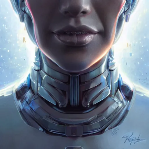 Image similar to a magical robot head, artificial intelligence, highly detailed, digital painting, mechanical details, cyber punk, smooth, sharp, beautiful face, expressive eyes, art by greg rutkowski and alex gray and boris vallejo