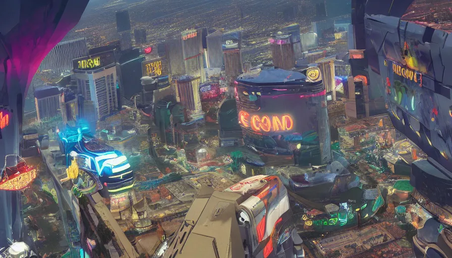 Prompt: Las Vegas cut in two by a rift, hyperdetailed, artstation, cgsociety, 8k