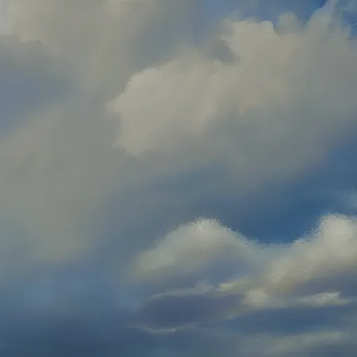 Image similar to clouds, oil painting, cinematic lighting