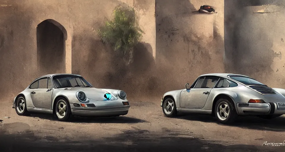 Image similar to Porsche in marrakech, digital art,ultra realistic,ultra detailed,art by greg rutkowski