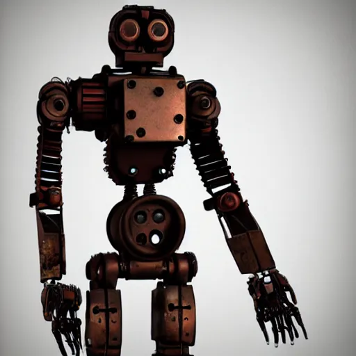 Image similar to and old rusted robot, 4 k, realistic, creepy