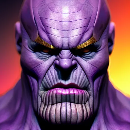 Image similar to thanos's face on an apple, hyperdetailed, artstation, cgsociety, 8 k