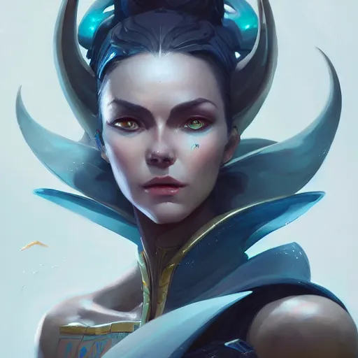 Image similar to a portrait of a beautiful proxima midnight, art by pete mohrbacher and guweiz and ilya kuvshinov, digital art, highly detailed, intricate, sci - fi, sharp focus, trending on artstation hq, deviantart, unreal engine 5, 4 k uhd image