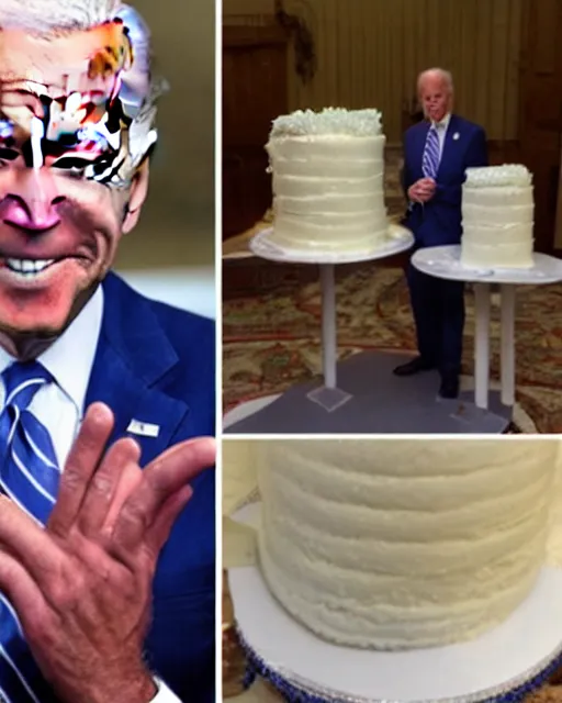 Image similar to joe biden made of cake