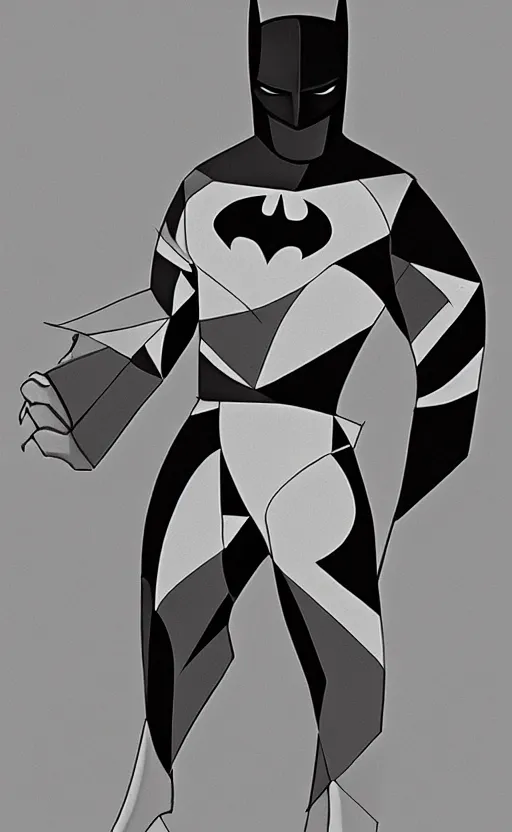 Image similar to cubist batman suit, cubism, concept art, detailed, blank background