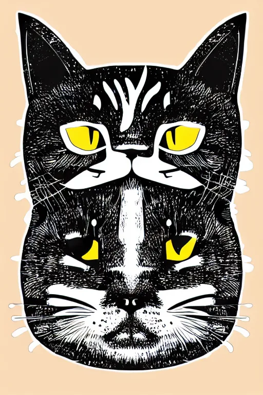 Image similar to Portrait of a cat that is a sumo wrestler, sticker, colorful, illustration, highly detailed, simple, smooth and clean vector curves, no jagged lines, vector art, smooth